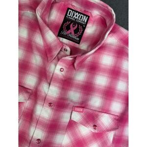 DIXON FLANNEL COMPANY The Ribbon Shirt Men's 4X Plaid Pearl Snap Breast Cancer